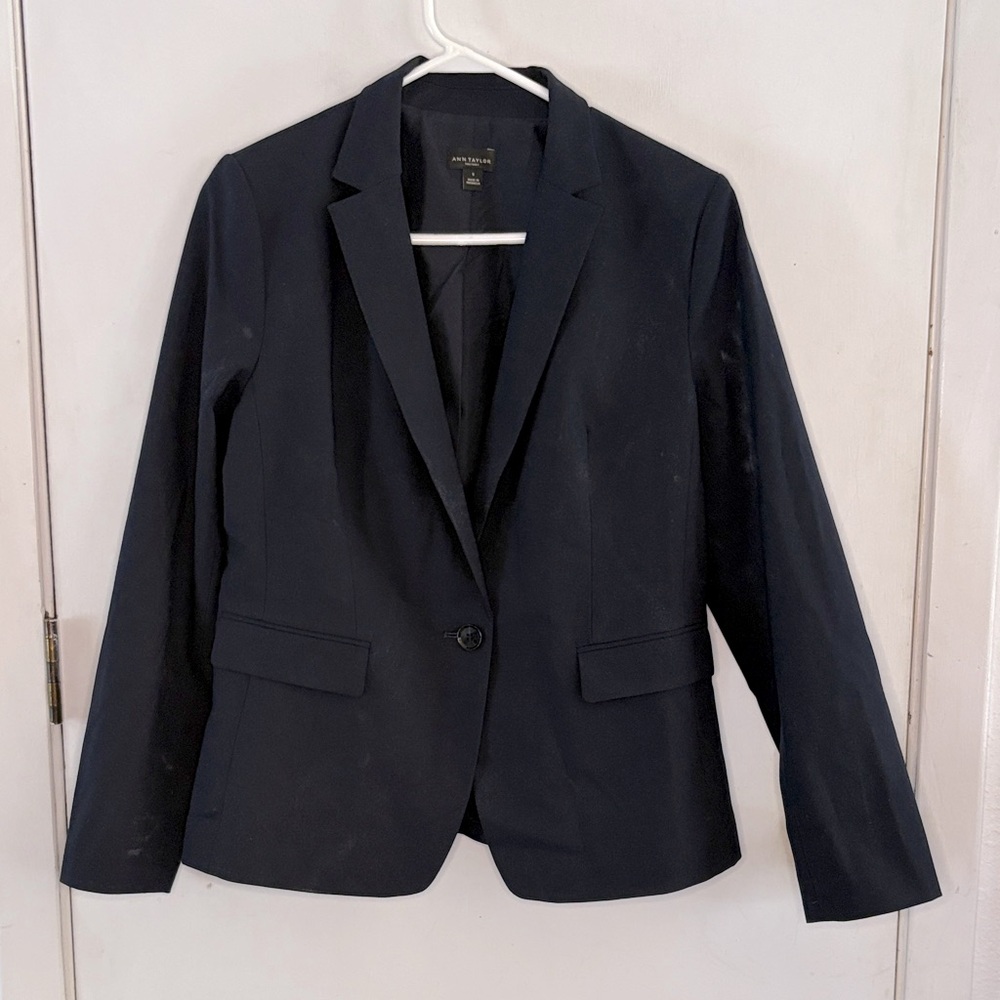 Ann Taylor Navy Single Button Fully Lined Blazer … - image 1